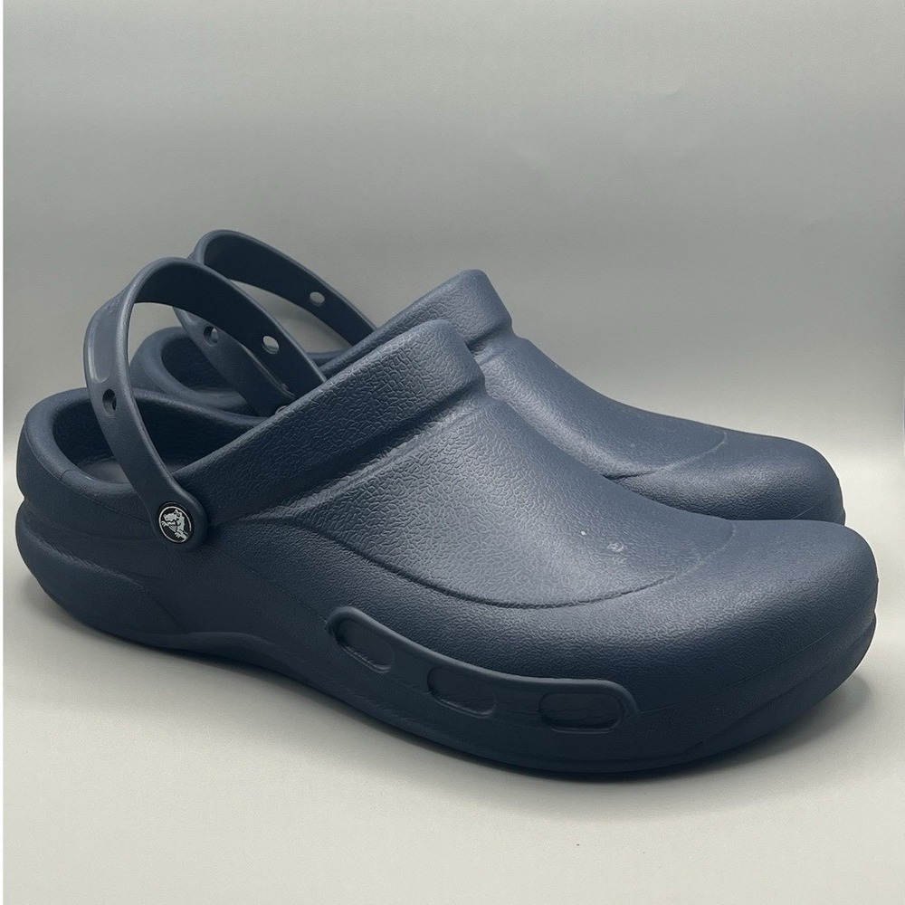 Crocs Bistro Clogs Slip Resistant Work Navy Blue Slip Ons‎ - Men's Size 15 USED